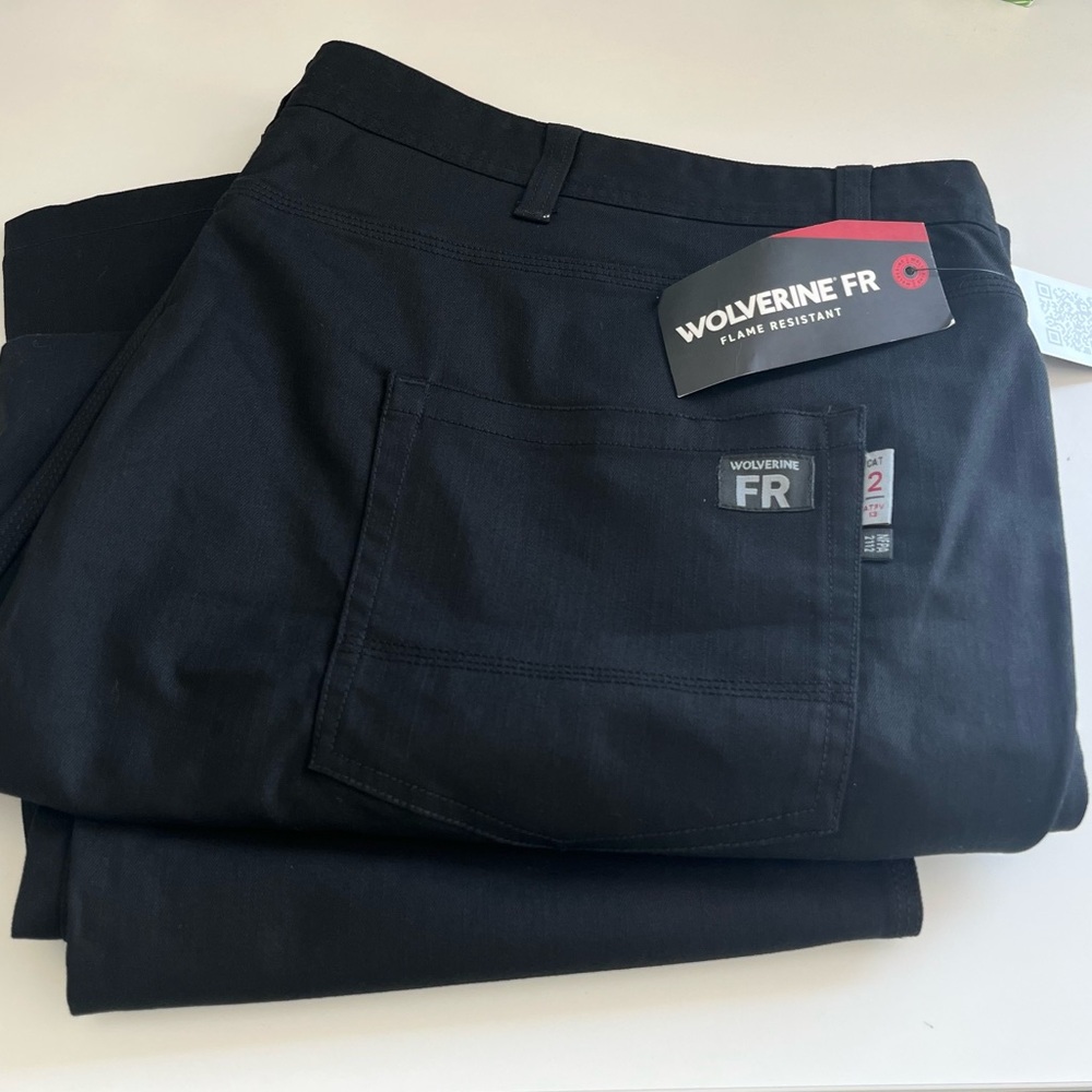 Wolverine Men’s Flame Resistant Stretch‎ Denim Black Pants 54x32 NWT